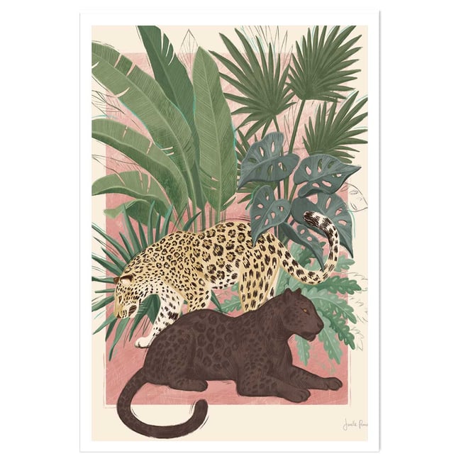 Poster black and white panthers - HEXOA