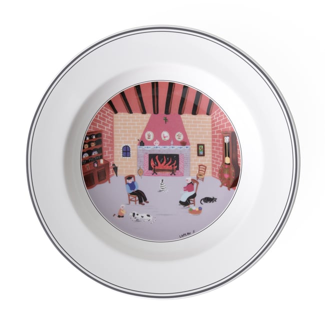 Assiette Creuse, Cheminée DESIGN NAIF Couleur multicolore <span itemprop=