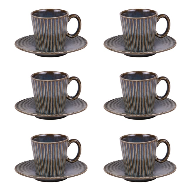 Coffret de 6 tasses à café avec sous tasses Liv   9 cl Couleur v002232 <span itemprop=