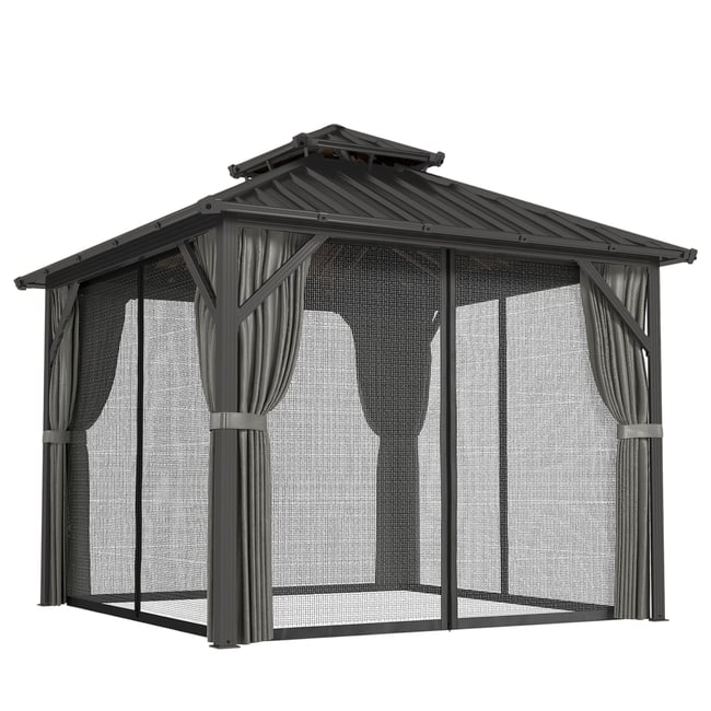 Kiosque Acier galvanisé Gris foncé gris foncé, noir <span itemprop=