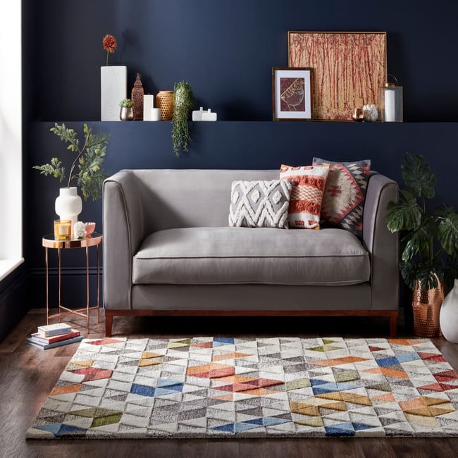 Tapis en laine AMARI Couleur multicolore <span itemprop=