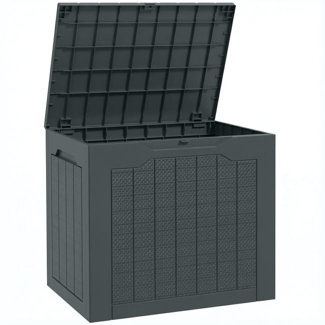 Boîte de rangement d'extérieur PP Gris foncé - OUTSUNNY