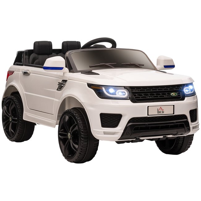 Voiture électrique enfant SUV 4X4 - 12V, 2 moteurs, 5Km/h max. avec télécommande blanc <span itemprop=
