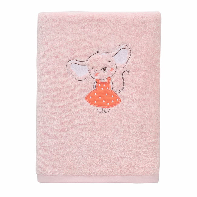 Drap de bain enfant MOUSE TITINE poudre <span itemprop=