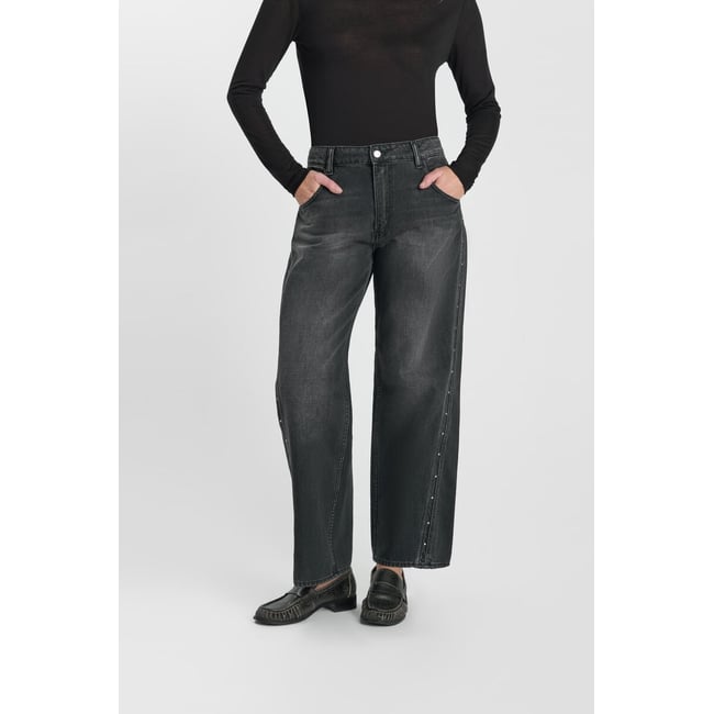 Jeans loose, large LEALY, longueur 34 black / black <span itemprop=