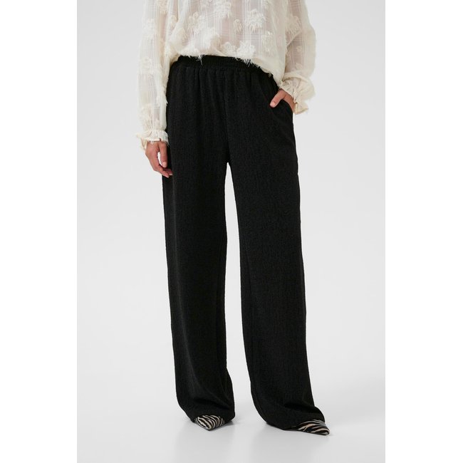 Pantalon casual coupe relax noir <span itemprop=