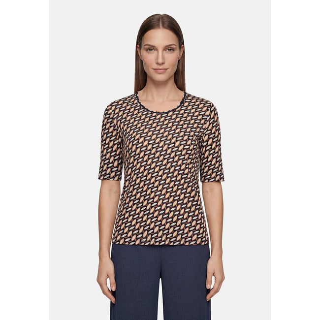 T-shirt basique de texture côtelée dark blue/brown <span itemprop=