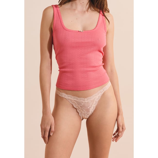 String avec dentelle BETTY rose poudre <span itemprop=