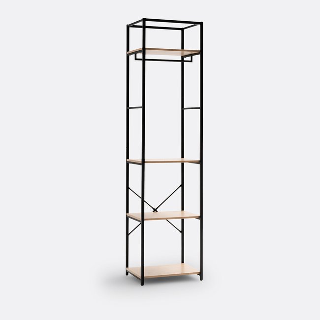 Module de dressing L50 cm, Adarbi Couleur noir/bois <span itemprop=
