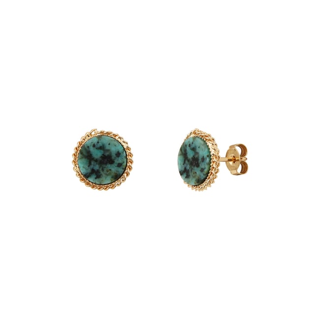 Boucles d'oreilles lady jaspe africain bleu <span itemprop=