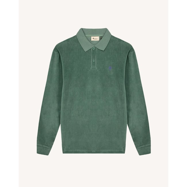 Polo en maille vert grisé <span itemprop=