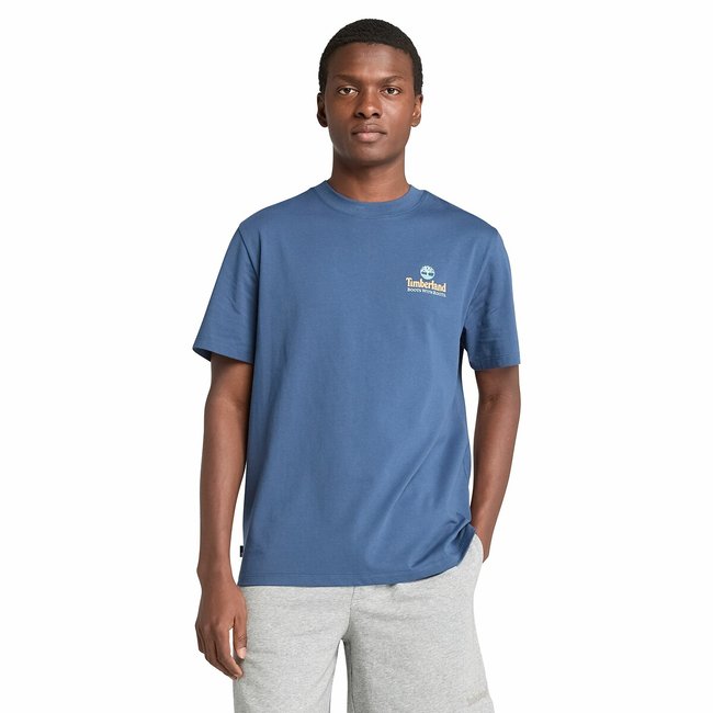 T-Shirt mit kurzen Ärmeln Grafikmuster Rücken blue denim <span itemprop=