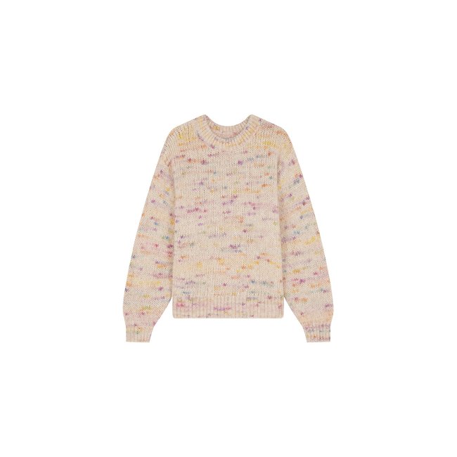 Pull manches longues, col rond, CLAIRETTE imprimé multicolore <span itemprop=
