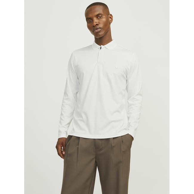 Polo manches longues droit  ecru <span itemprop=