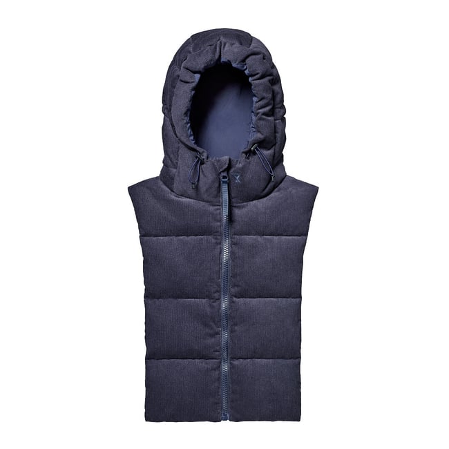 Capuche doudoune réversible, unisexe velours nuit <span itemprop=