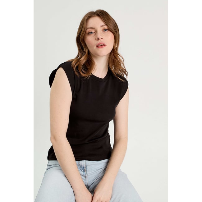 T-shirt col rond sans manches - CACHE CACHE