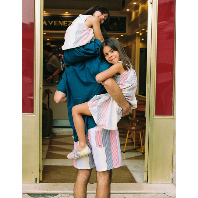Short de bain à rayures et cordon de serrage You&Me rouge <span itemprop=