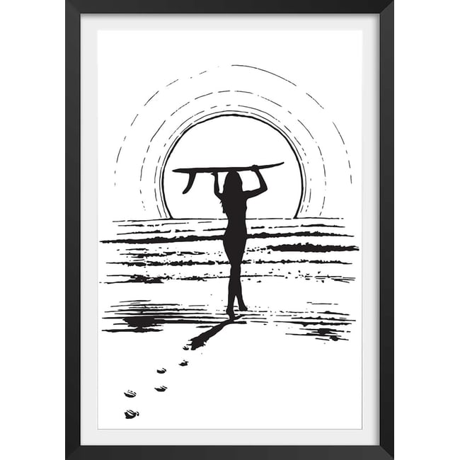 Poster surfeuse sunset - HEXOA