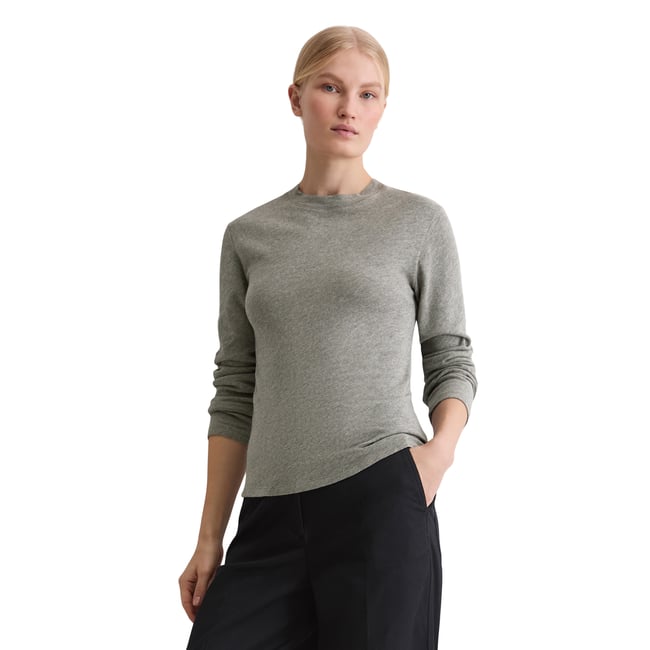 DfC Longsleeve regular en jersey slub gris <span itemprop=