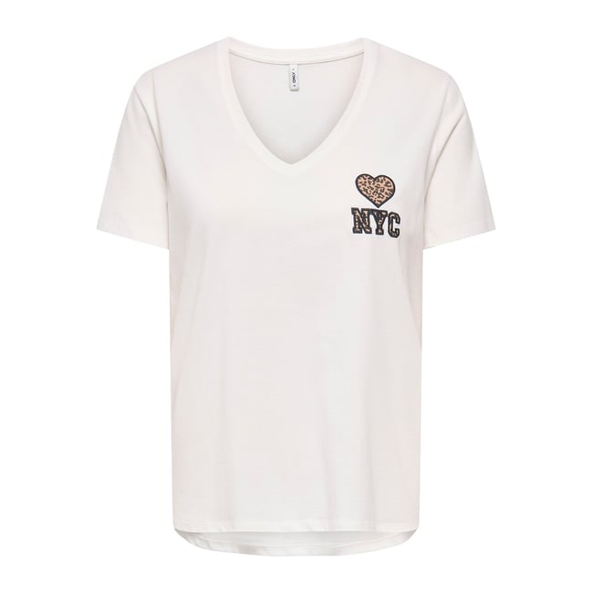 T-shirt manches courtes, détail poitrine - ONLY