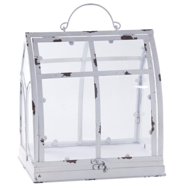 Mini serre métal blanc vieilli 29 cm - AUBRY GASPARD