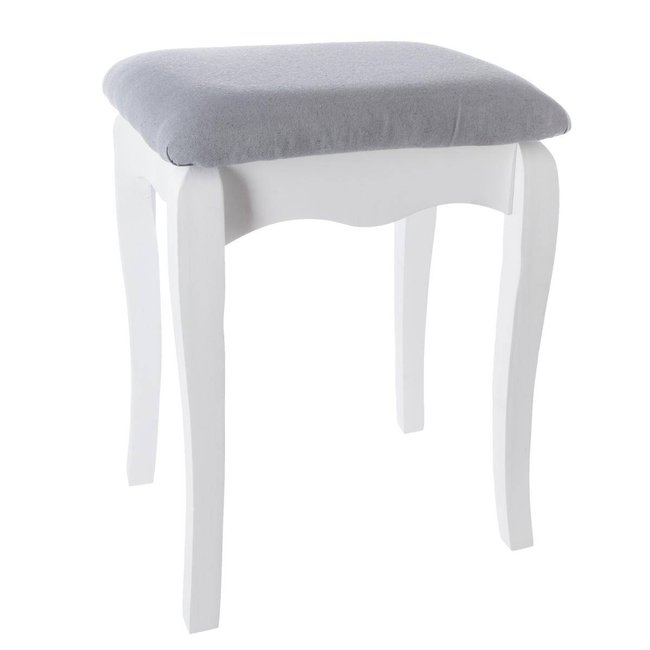 Tabouret de coiffeuse AURELL Couleur blanc <span itemprop=