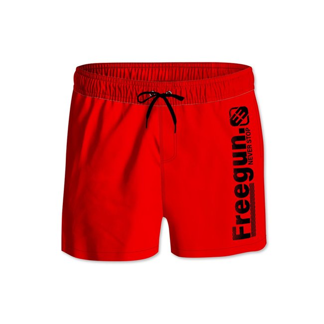 Maillot de Bain Short Microfibre rouge/noir <span itemprop=
