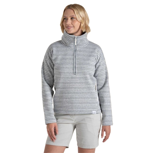 Sweat manches longues motif/style à rayures DAISY gris <span itemprop=