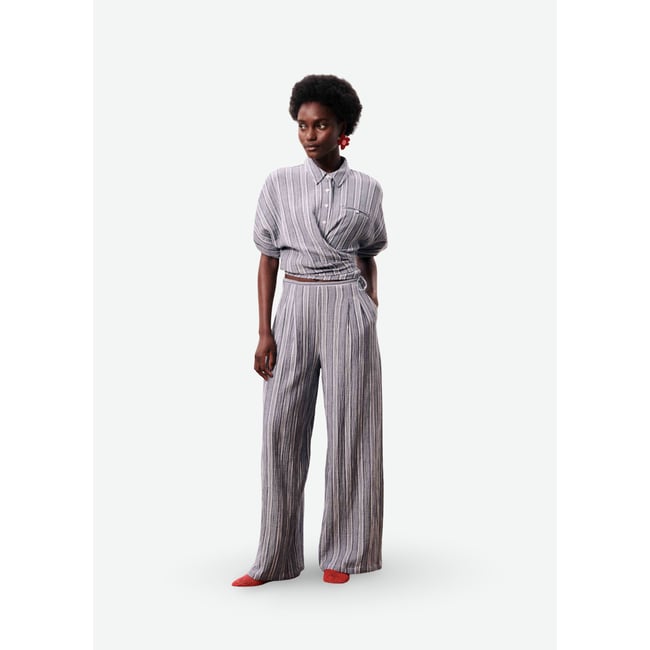 Pantalon en coton METIS bleu jean <span itemprop=