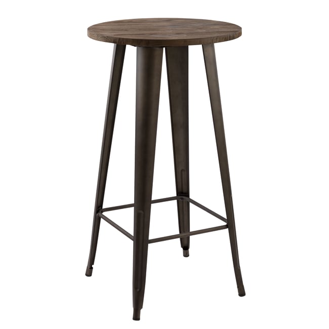 Table de bar ronde ∅60 cm - CHIMIE Couleur marron foncé <span itemprop=