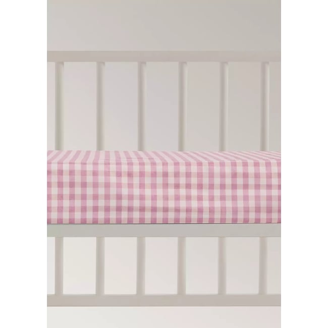 Drap-housse berceau coton carreaux vichy - MANGO HOME