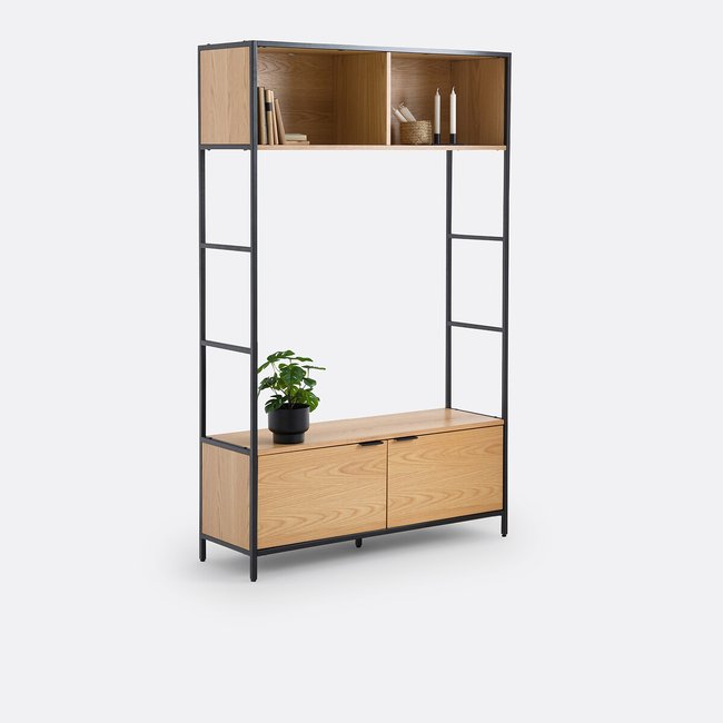 Móvel para TV modulável, 2 nichos, 2 portas, Volga natural <span itemprop=