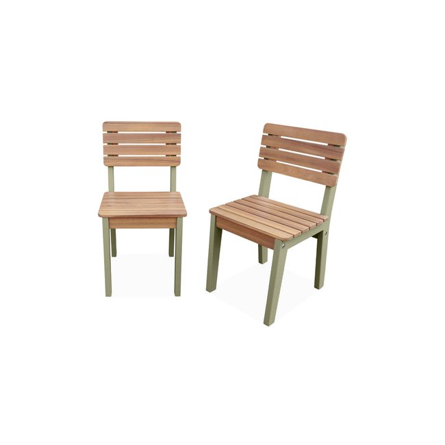 Chaise bois pour enfant intérieur/extérieur, salon de jardin enfant bois d'acacia (lot de 2) CAROLINE - SWEEEK