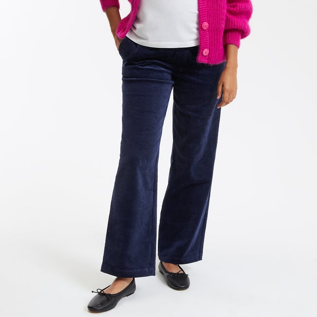 Pantalon de grossesse large  bleu marine <span itemprop=