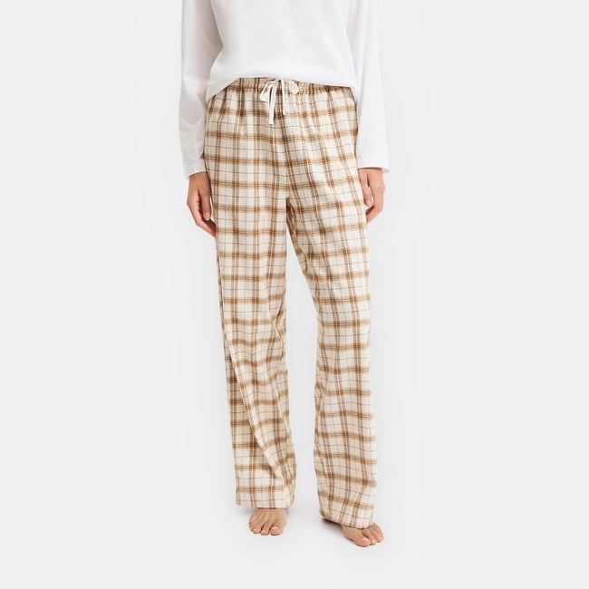 Checked Flannel Pyjama Bottoms brown/beige checks LA REDOUTE COLLECTIONS