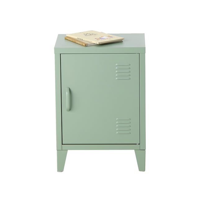 Table de chevet 1 porte en métal Couleur vert <span itemprop=