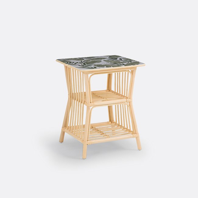 Bout de canapé rotin, Naturo Couleur imprimé <span itemprop=