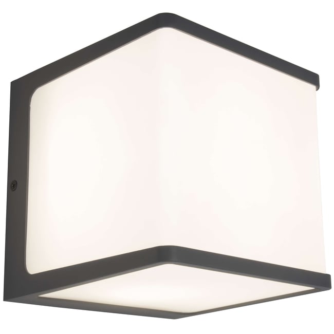 Applique murale d'extérieur sur secteur DOBLO CUBE GREY aluminium gris LED blanc neutre H10cm Couleur dark grey <span itemprop=