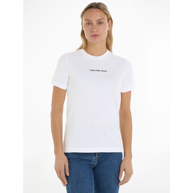 Camiseta con cuello redondo de manga corta blanco <span itemprop=