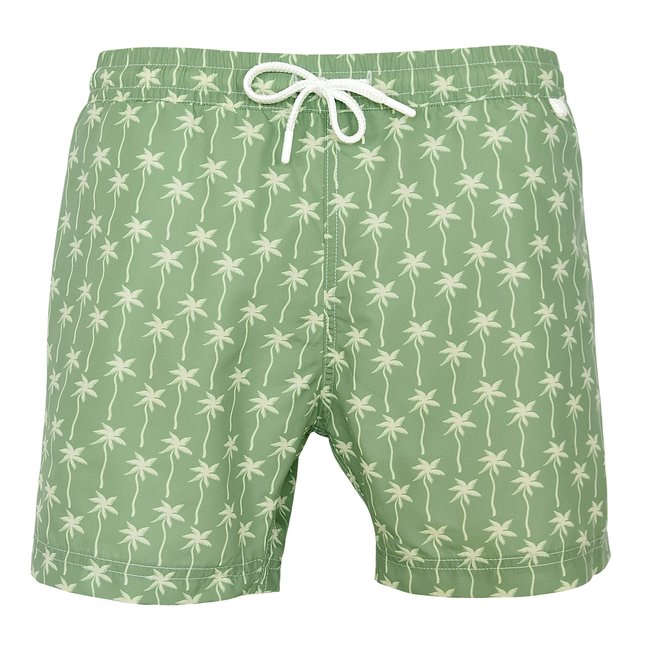 Short de bain Montauk 2677 white palms vert <span itemprop=