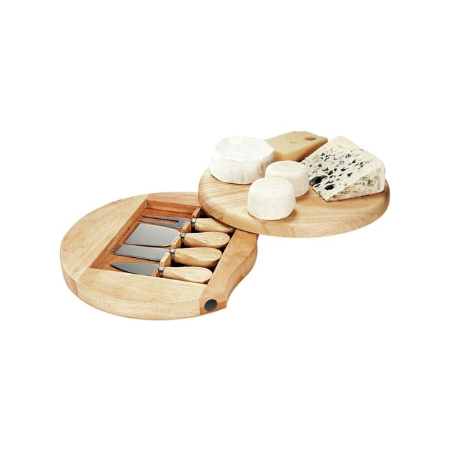 Plateau à fromage pivotant avec ustensiles Couleur beige <span itemprop=
