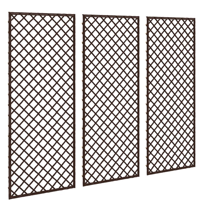 Lot de 3 treillis de jardin marron <span itemprop=