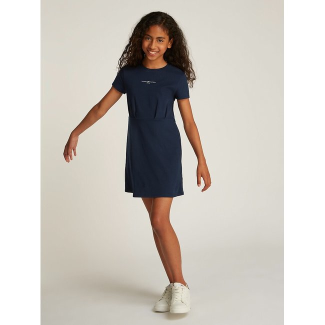 Vestido de mangas curtas marinho <span itemprop=