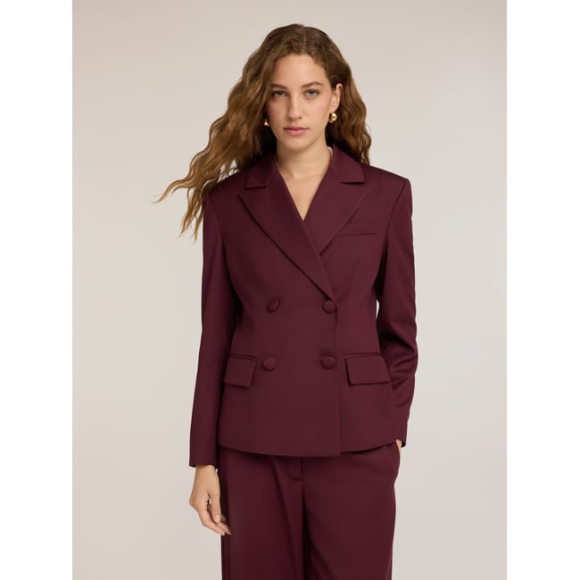 Blazer croisé avec boutons recouverts burgundy <span itemprop=