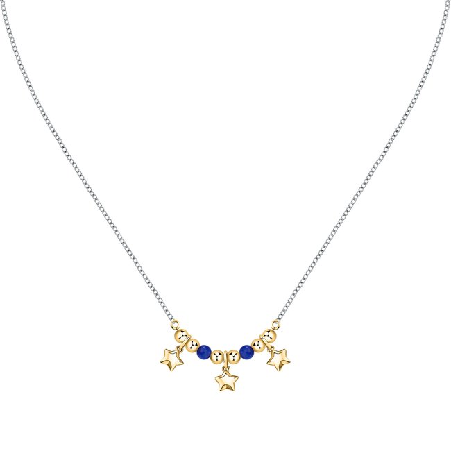Collier en acier, perles TALISMANI argent, or <span itemprop=