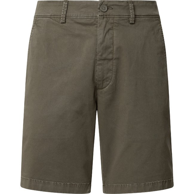 Pantalones cortos chinos rectos caqui <span itemprop=