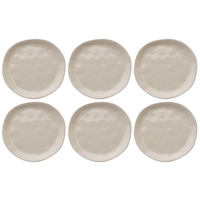 Lot de 6 assiettes à dessert en faïence, ORGANIC - KARE DESIGN