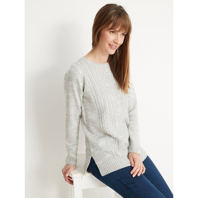 Pull à torsades encolure ronde - DAXON