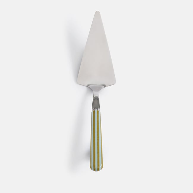 Espátula para tartas, mango rayado bicolor, LALIE azul/verde <span itemprop=