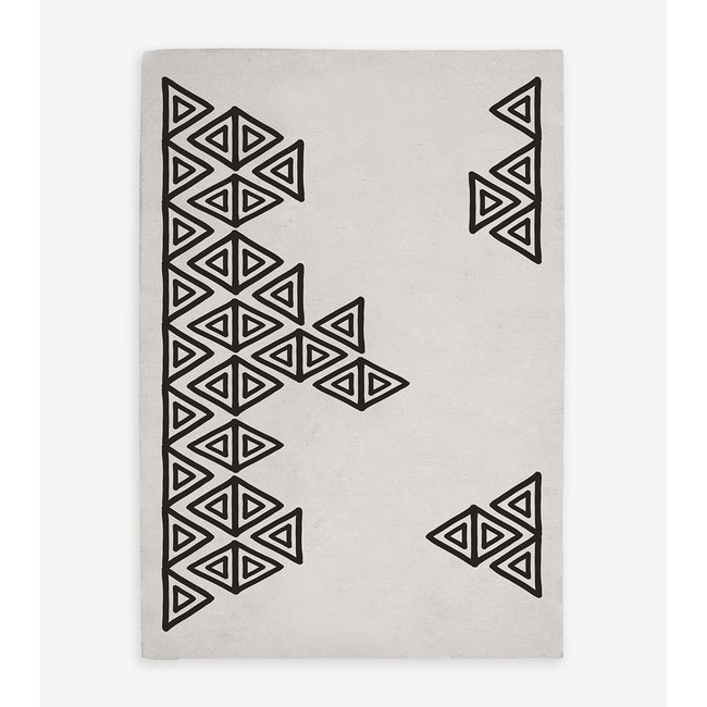 Tapis rectangle motif géométrique REBELS Couleur noir <span itemprop=
